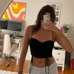 Princess Polly Black Crop Tank